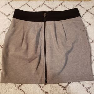 Forever 21 Grey Mini Front Zip Skirt